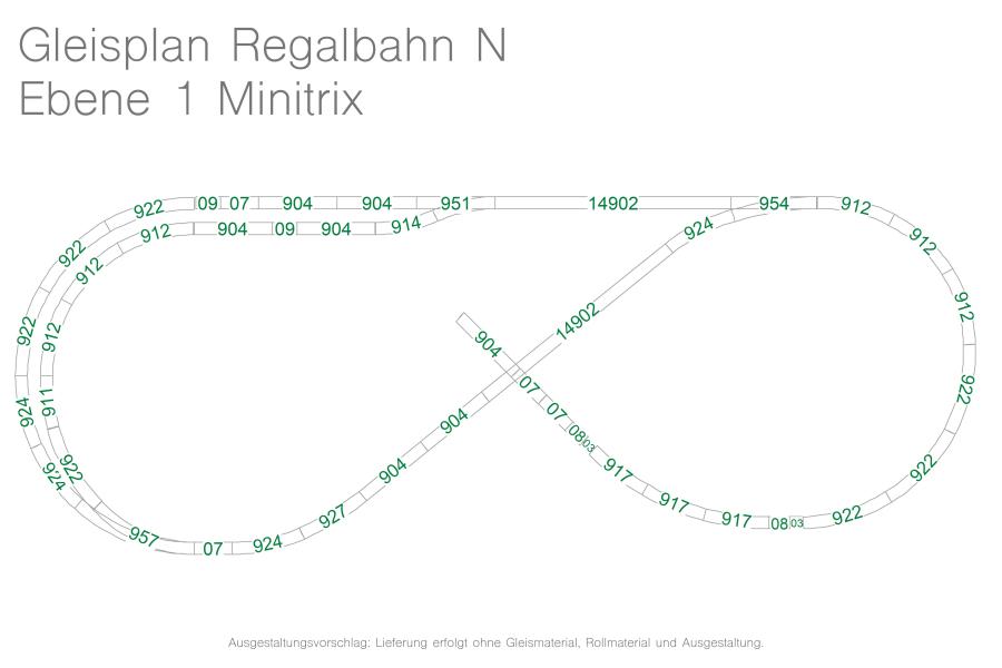 Anlagenbausatz N: "Regalbahn"